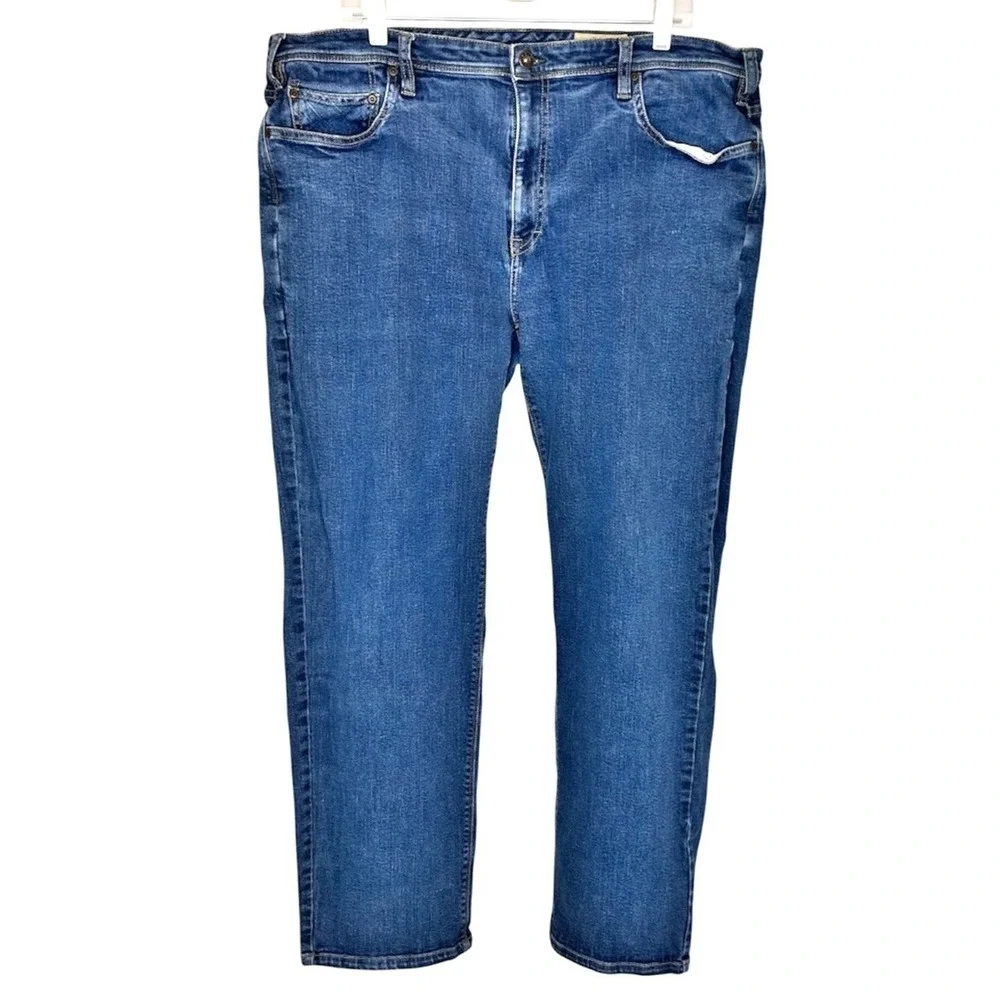 Orvis Jeans Mens 42x32 Straight Leg Medium Blue 5-Pocket Stretch Denim Outdoor